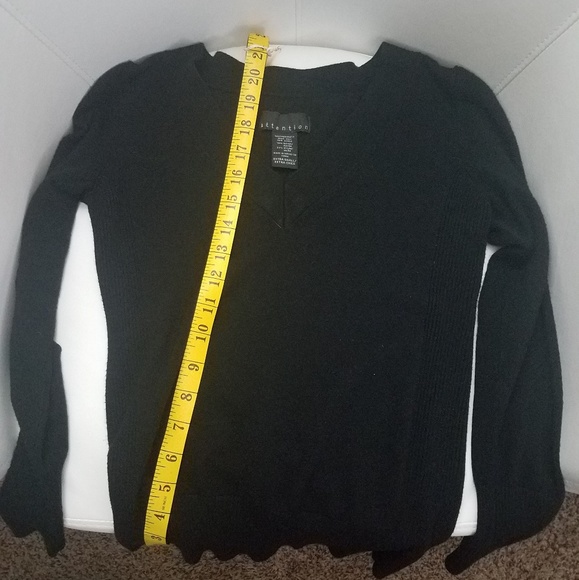 Black V-Neck Sweater by attention - Picture 4 of 6